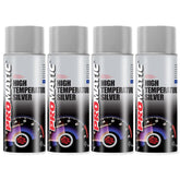 4X Promatic Silver High Temperature Spray Paint 400ml Spray Paint